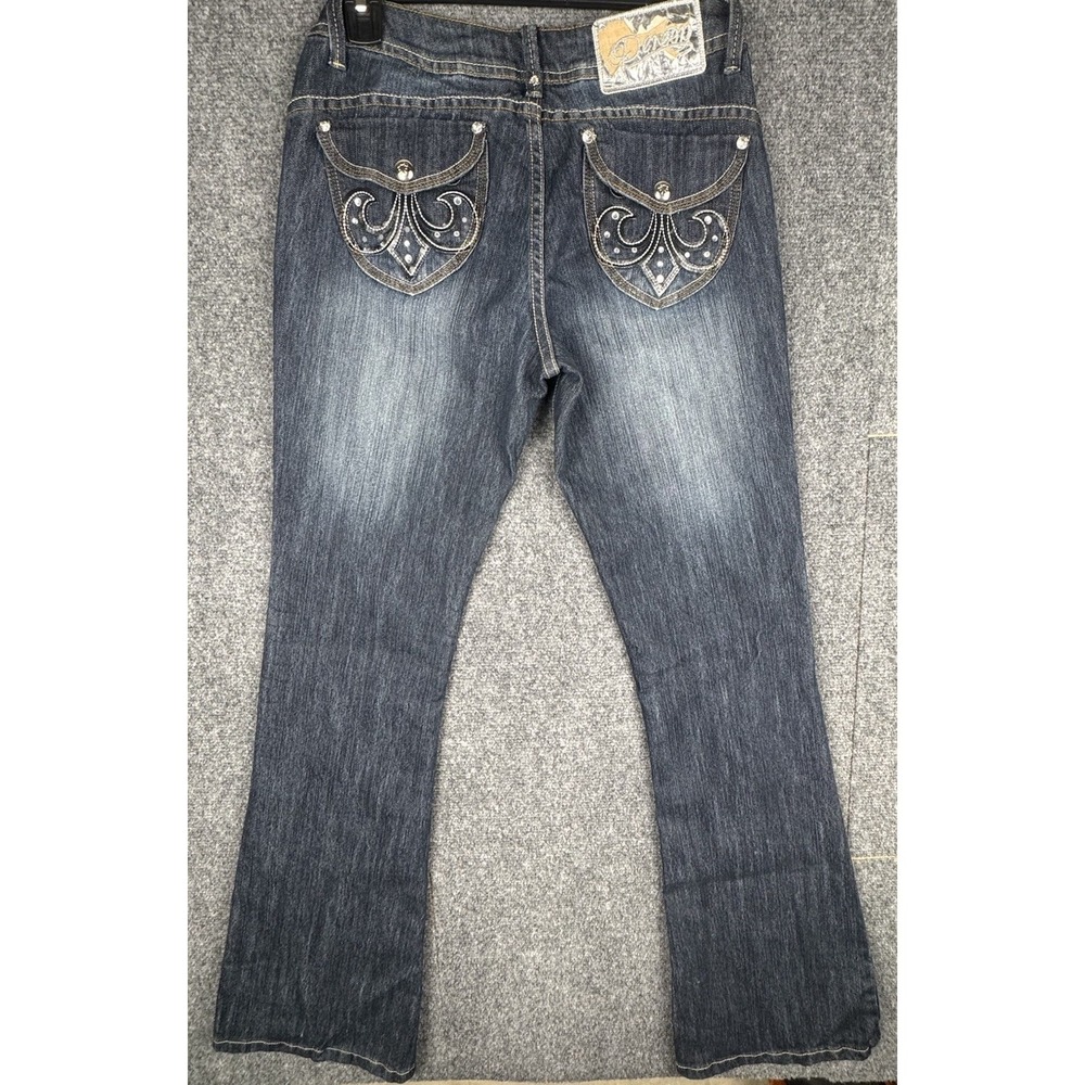 Vintage Dereon Bootcut Jeans Women's Dark Wash Size  5/6 28x34 Flap Pockets Y2K